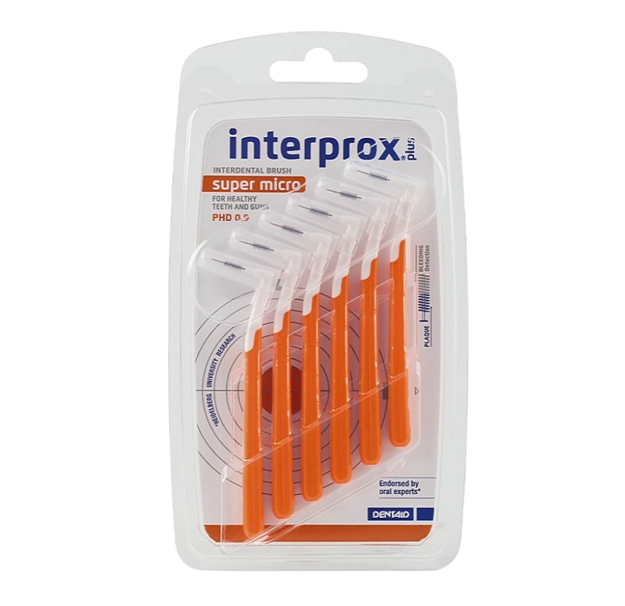 Міжзубні щітки Dentaid Interprox Plus Super Micro, 0.9 мм 6 шт (оранжеві) (00100)