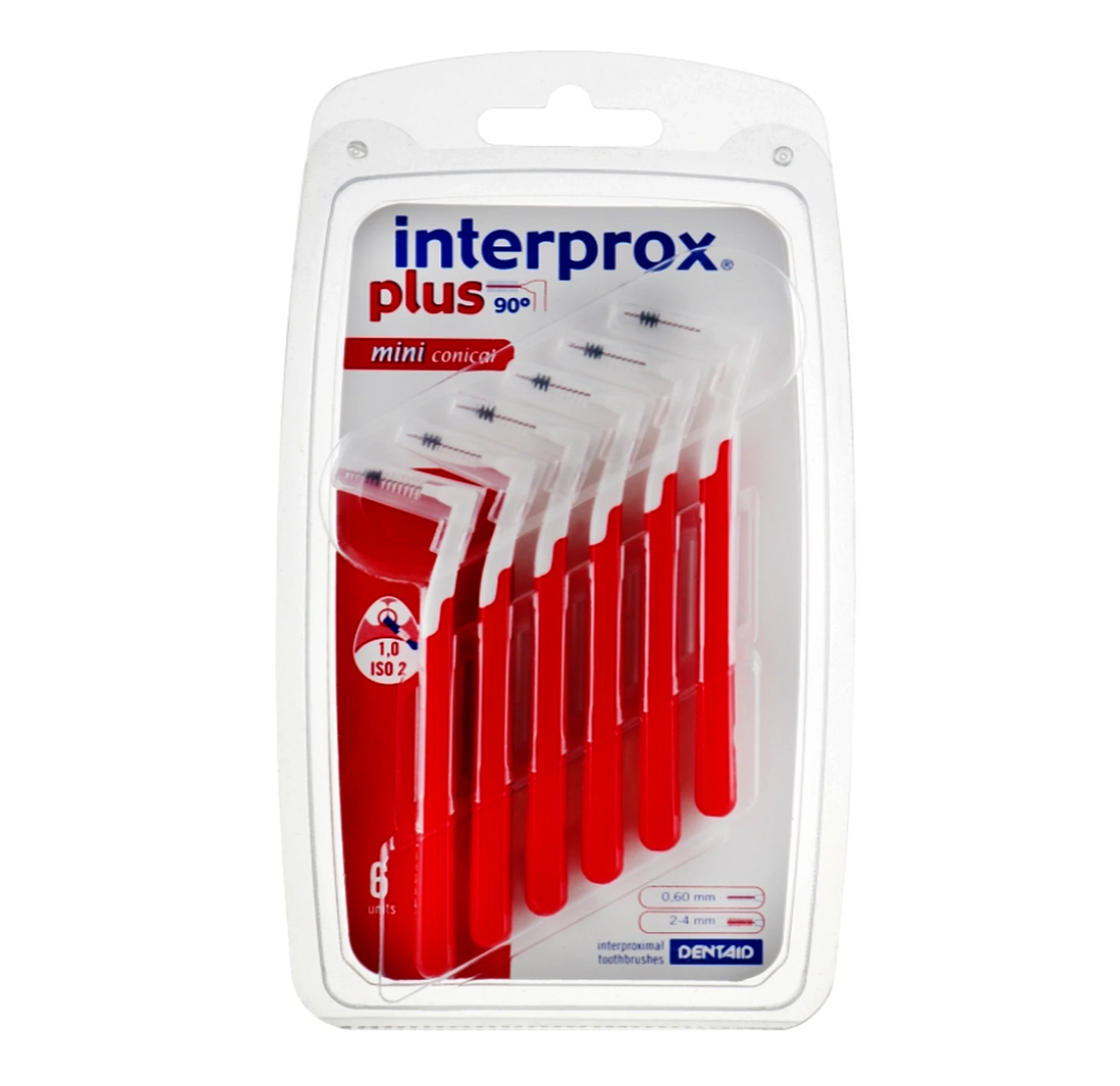 Міжзубні щітки Dentaid Interprox Plus Super Micro на ручці, 1 мм 6 шт (червоні) (000101)