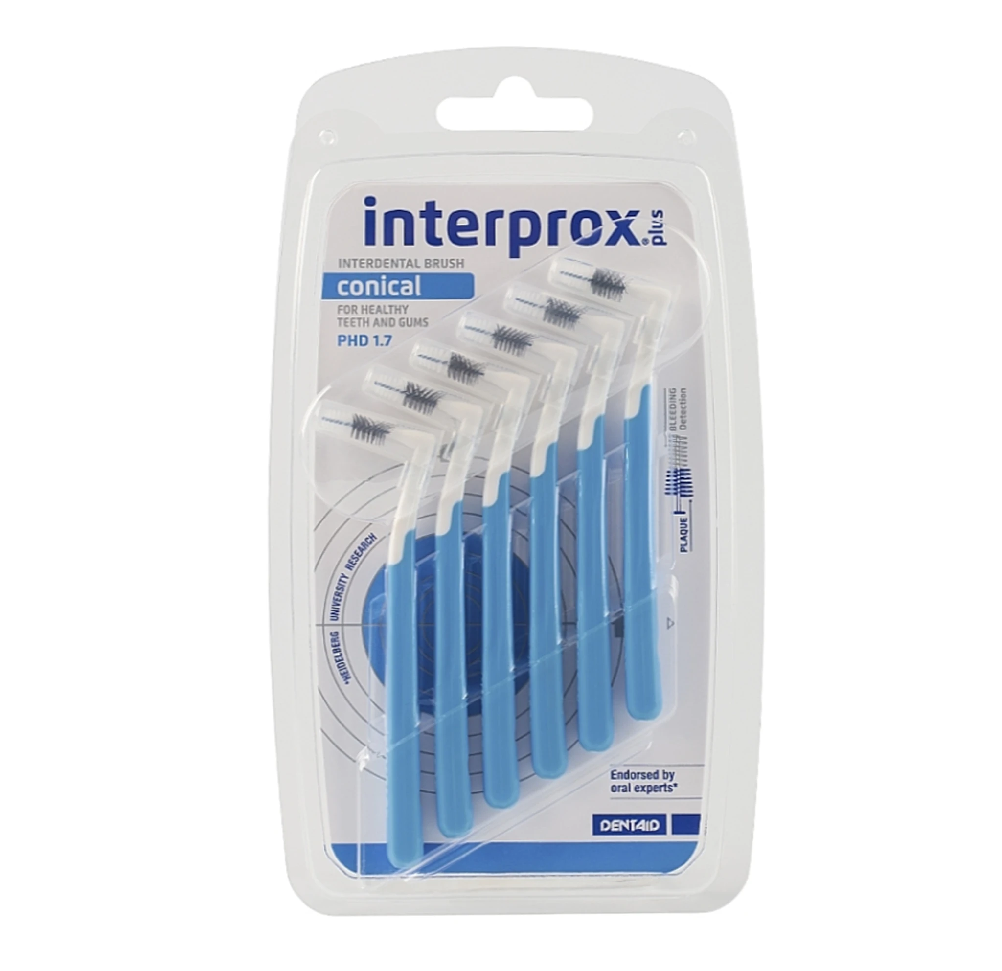 Міжзубні щітки Dentaid Interprox Plus Super Micro на ручці 1,3 мм, 6 шт (голубі) (000102)