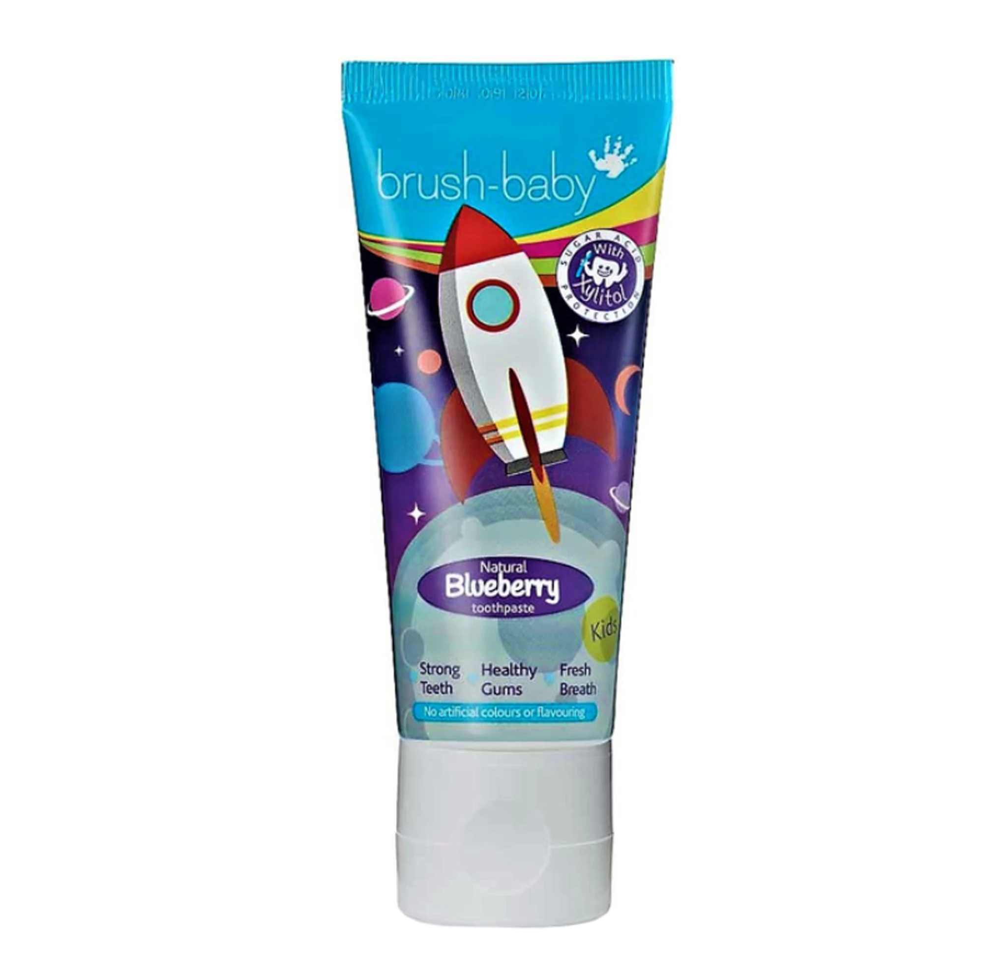 Дитяча зубна паста 3+ років Brush-Baby зі смаком чорниці (ракета) 50 мл