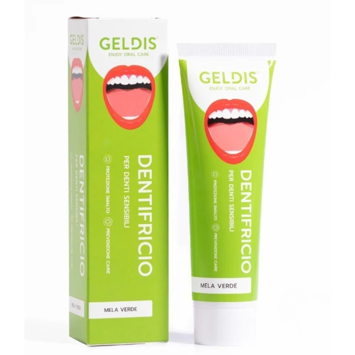 Зубна паста Geldis Mela Verde для чутливих зубів, смак зелене яблуко, 100 мл (000114)