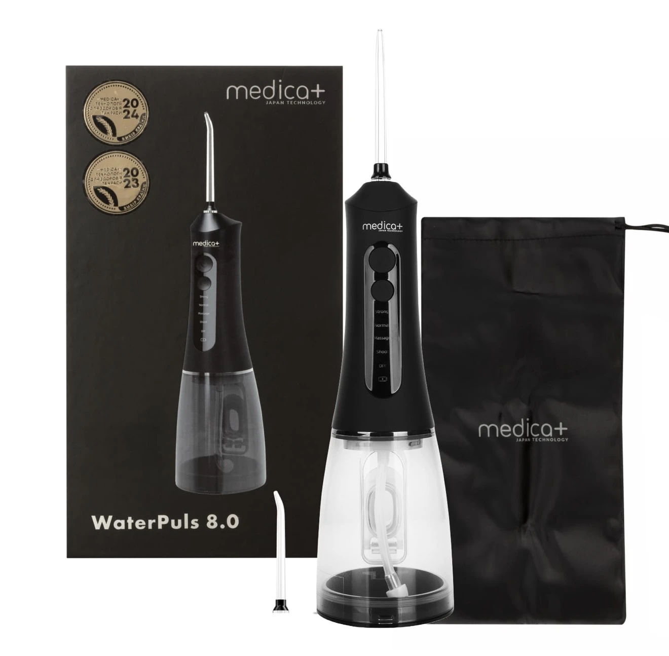 Портативний іригатор MEDICA+ WaterPuls 8.0 Чорний
