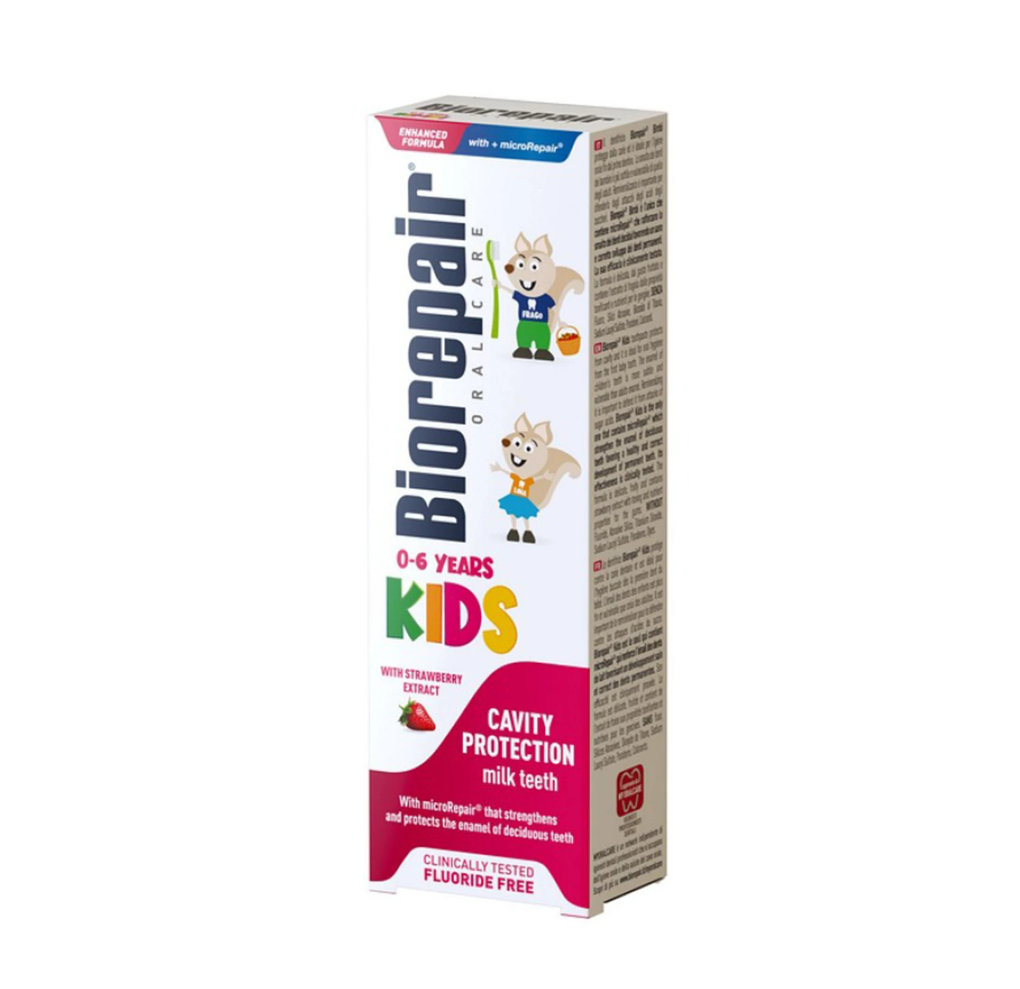 Дитяча зубна паста 0 - 6 років BioRepair Kids Strawberry зі смаком суниці, 50мл
