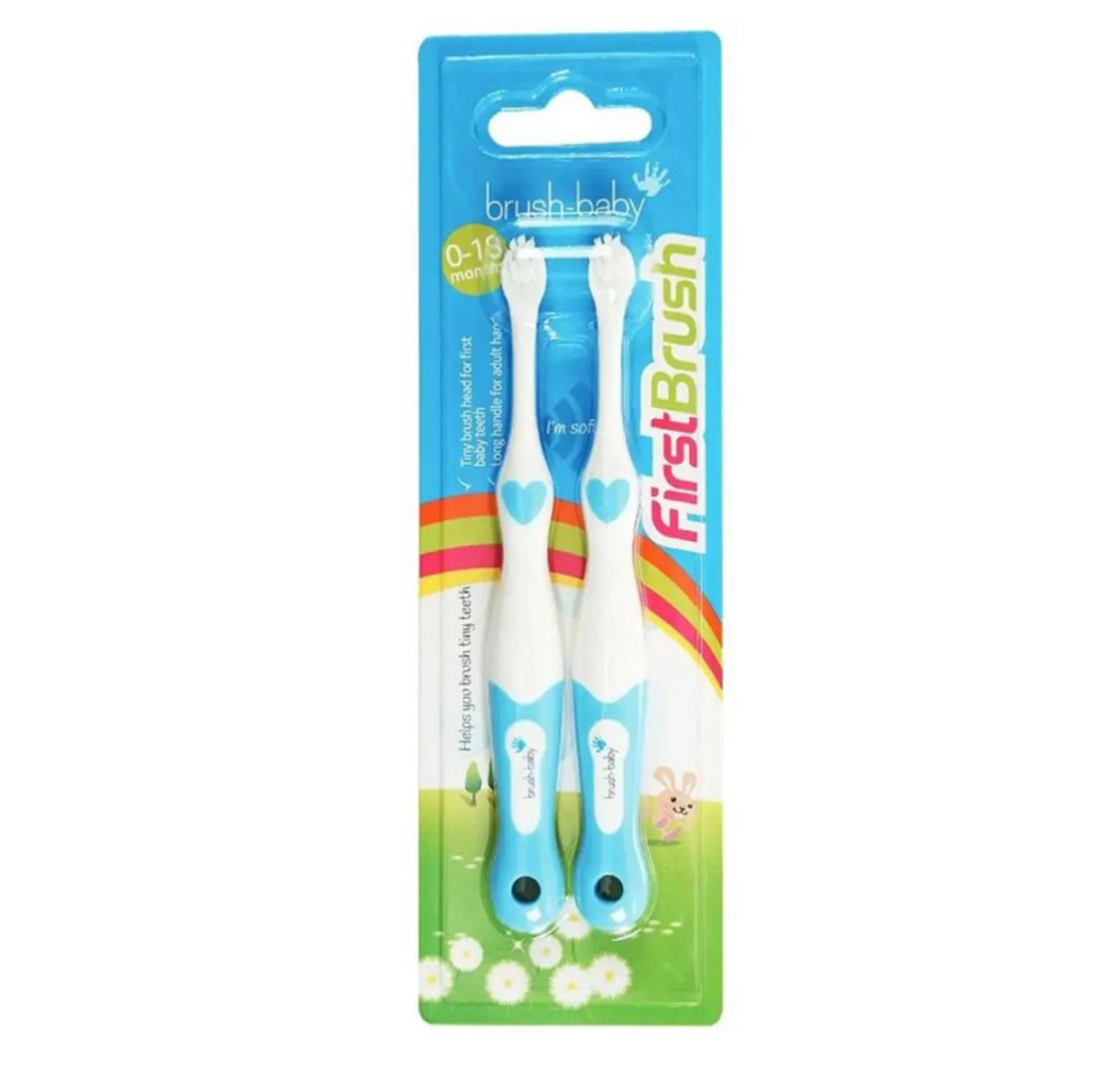 Зубні щітки дитячі 0-18 міс Brush-Baby FirstBrus Double Pack Blue (0016)