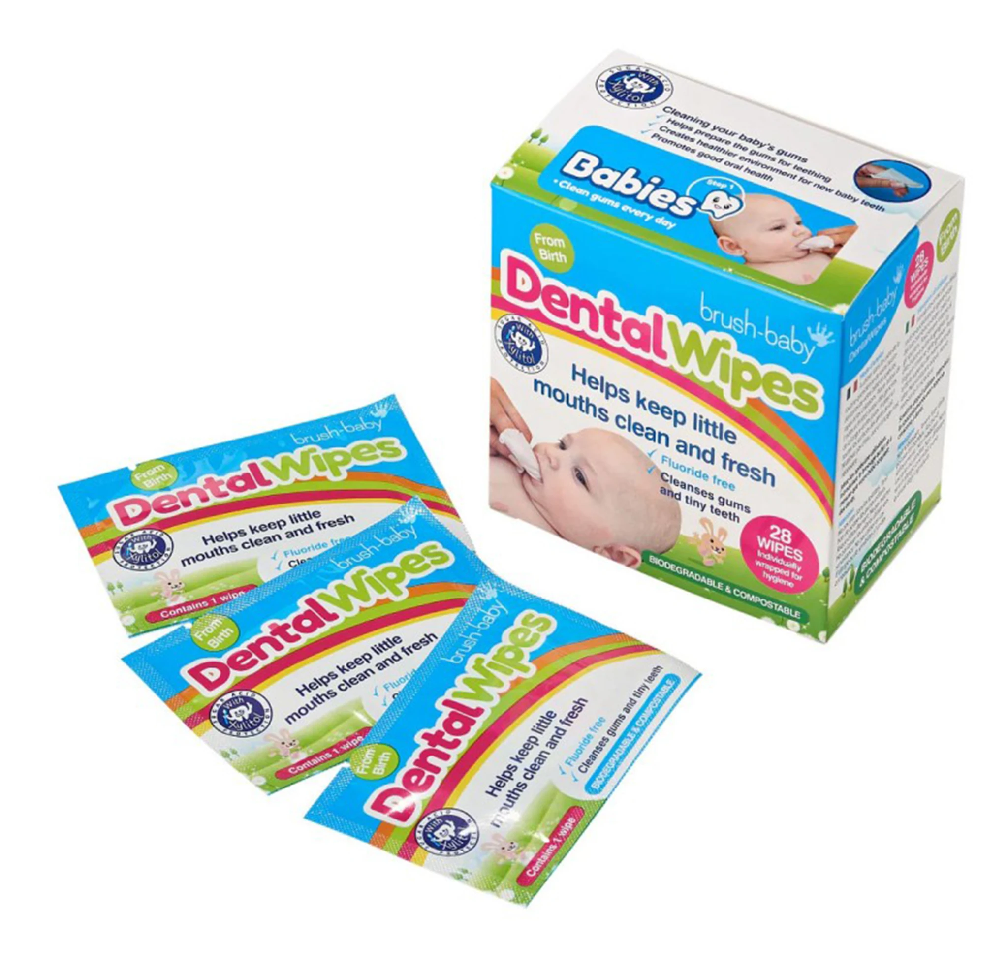 Brush-Baby Дитячі дентальні серветки Dental Wipes, 28 шт (0019)