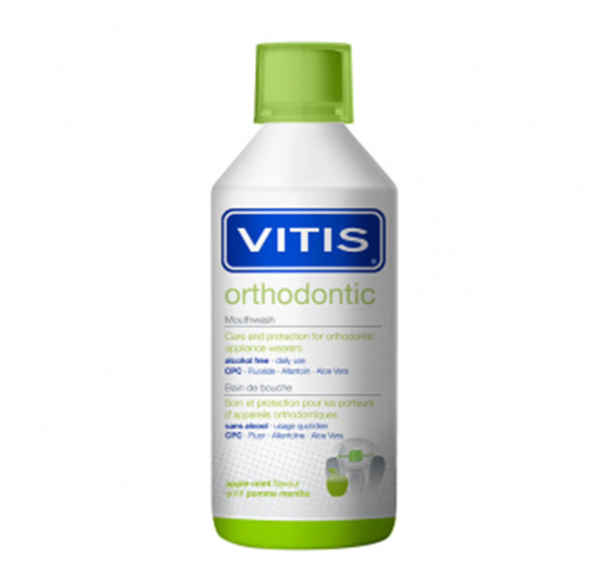 Ополіскувач ротової порожнини VITIS Orthodontic смак яблука, 500мл (0030)
