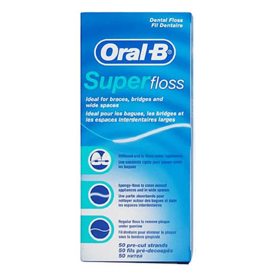 Зубна нитка (Супер флос) Oral-B Super Floss для брекет системи (000078)