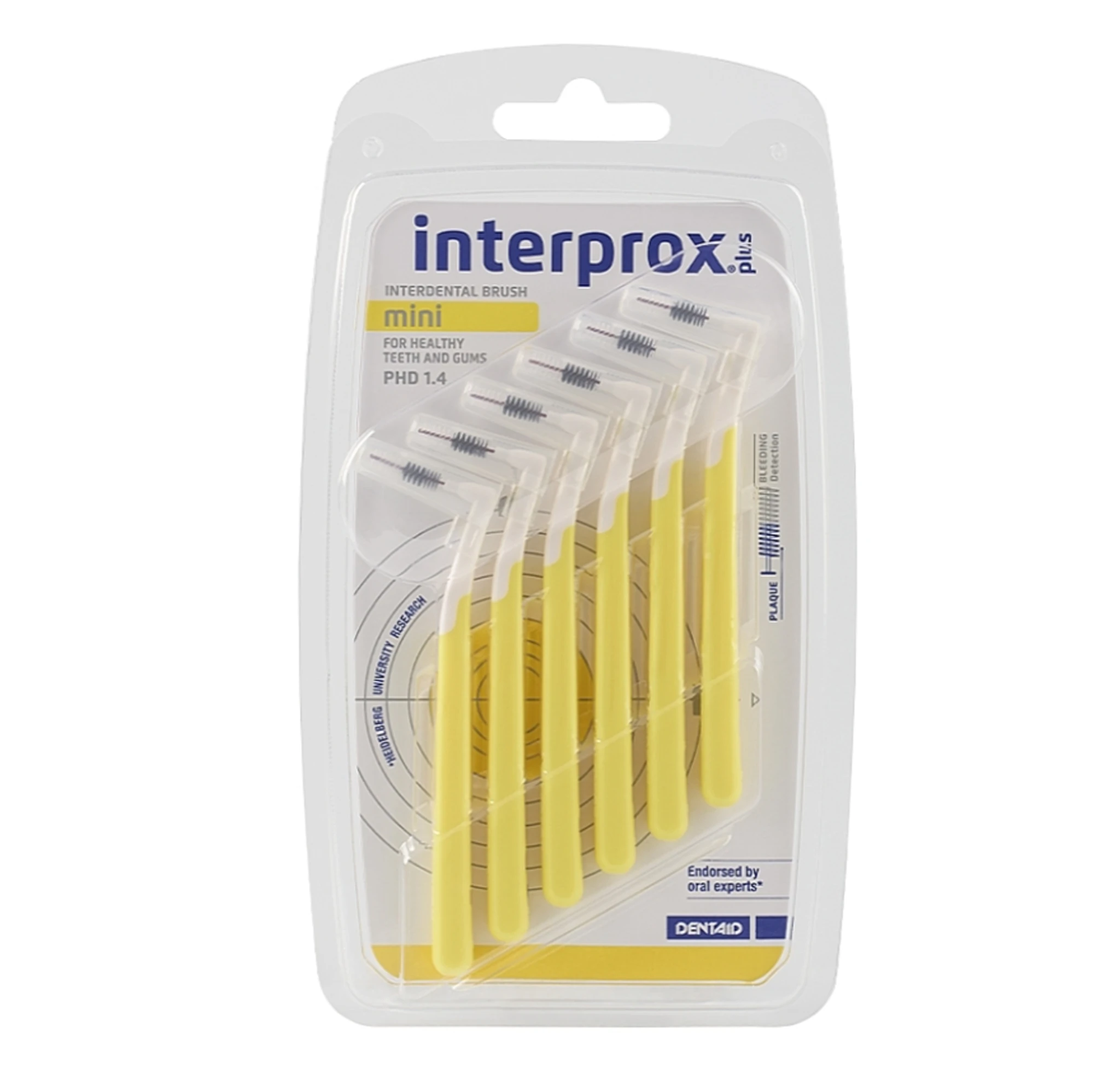 Міжзубні щітки Dentaid Interprox Plus Super Micro на ручці, 1.4 мм 6 шт (жовті) (000099)